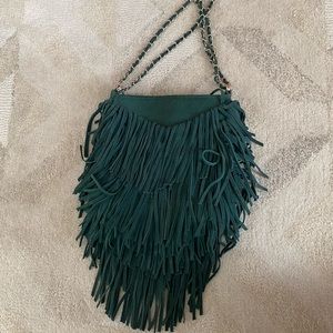 Ecote urban outfitters green suede fringe bag